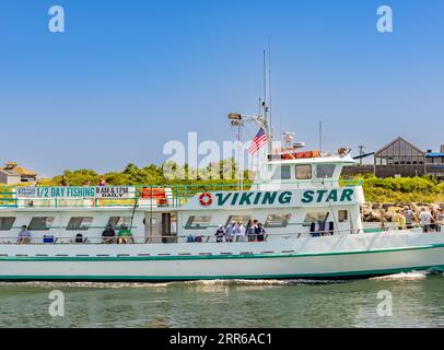 La Viking Star arriva al molo di montauk Foto Stock