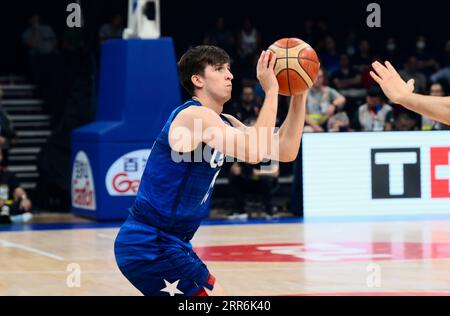 Asia Arena, Manila, Filippine. 5 settembre 2023. Austin Reaves (USA), 5 SETTEMBRE 2023 - pallacanestro - Coppa del mondo FIBA 2023 - incontro dei quarti di finale tra Italia 63-100 USA al Mall of Asia Arena, Manila, Filippine. Credito: SportsPressJP/AFLO/Alamy Live News Foto Stock