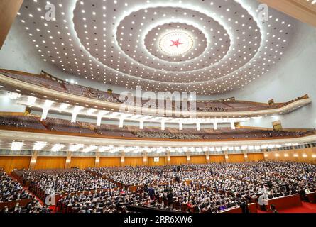 210304 -- PECHINO, 4 marzo 2021 -- la quarta sessione del 13° Comitato Nazionale della Conferenza consultiva politica del popolo cinese, CPPCC, apre presso la grande sala del popolo a Pechino, capitale della Cina, 4 marzo 2021. DUE SESSIONSCHINA-PECHINO-CPPCC-SESSIONE ANNUALE-APERTURA CN JUXPENG PUBLICATIONXNOTXINXCHN Foto Stock