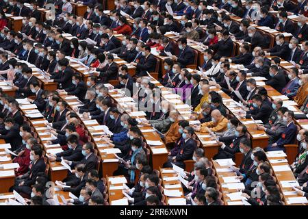 210304 -- PECHINO, 4 marzo 2021 -- la quarta sessione del 13° Comitato Nazionale della Conferenza consultiva politica del popolo cinese, CPPCC, apre presso la grande sala del popolo a Pechino, capitale della Cina, 4 marzo 2021. DUE SESSIONSCHINA-PECHINO-CPPCC-SESSIONE ANNUALE-APERTURA CN LIXHE PUBLICATIONXNOTXINXCHN Foto Stock