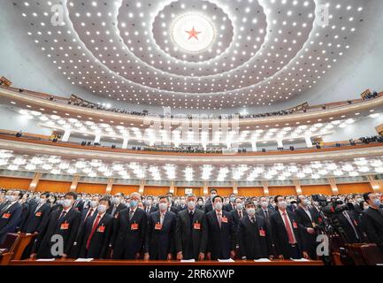 210304 -- PECHINO, 4 marzo 2021 -- la quarta sessione del 13° Comitato Nazionale della Conferenza consultiva politica del popolo cinese, CPPCC, apre presso la grande sala del popolo a Pechino, capitale della Cina, 4 marzo 2021. DUE SESSIONSCHINA-PECHINO-CPPCC-SESSIONE ANNUALE-APERTURA CN CHENXJIANLI PUBLICATIONXNOTXINXCHN Foto Stock