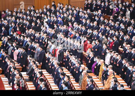 210304 -- PECHINO, 4 marzo 2021 -- la quarta sessione del 13° Comitato Nazionale della Conferenza consultiva politica del popolo cinese, CPPCC, apre presso la grande sala del popolo a Pechino, capitale della Cina, 4 marzo 2021. DUE SESSIONSCHINA-PECHINO-CPPCC-SESSIONE ANNUALE-APERTURA CN LIXXIANG PUBLICATIONXNOTXINXCHN Foto Stock