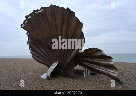 la scultura di capesante, aldeburgh, suffolk Foto Stock