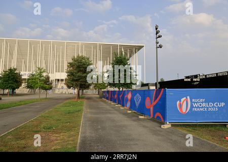 Bordeaux, Francia. 6 settembre 2023. Lo stadio multifunzionale Matmut Atlantique di Bordeaux è pronto ad ospitare 5 partite della Coppa del mondo di rugby 2023 (Irlanda-Romania, Galles-Figi, Samoa-Cile, Sud Africa-Romania, Figi-Georgia). Foto di Hugo Martin Alamy Live News. Foto Stock