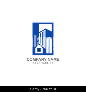 Modello di logo vettoriale di Architect Construction Solutions. Architect Construction Ideas.EPS 10 Illustrazione Vettoriale