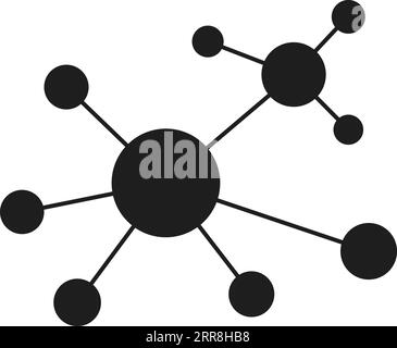 Molecole con logo icona, struttura atomica della materia Illustrazione Vettoriale