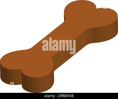 isometria 3d cibo secco per cani sotto forma di osso di zucchero Illustrazione Vettoriale