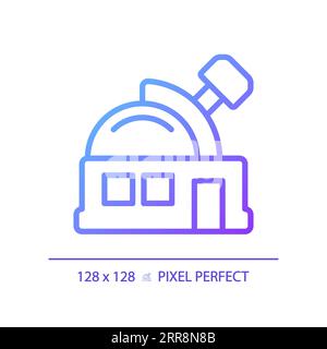 Icona vettore lineare gradiente perfetto pixel osservatorio Illustrazione Vettoriale