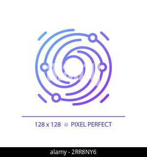 Icona vettore lineare gradiente perfetto Galaxy pixel Illustrazione Vettoriale