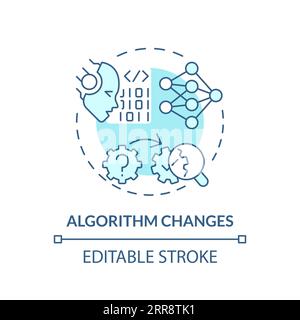 L'algoritmo personalizzabile 2D modifica il concetto dell'icona della linea Illustrazione Vettoriale