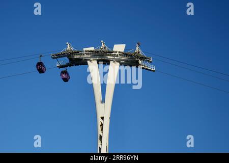 Londra, Regno Unito, funivia IFS Cloud, Royal Docks. Foto Stock