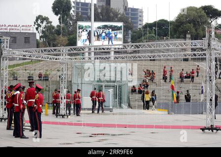 210614 -- ADDIS ABEBA, 14 giugno 2021 -- foto scattata il 13 giugno 2021 mostra il progetto di piazza Meskel ad Addis Abeba, Etiopia. Il primo ministro etiope Abiy Ahmed ha inaugurato un mega progetto di sviluppo firmato dalla Cina nel centro città domenica, con l'ex presidente Mulatu Teshome, alti funzionari governativi e rappresentanti delle missioni diplomatiche che ne sono testimoni. DA SEGUIRE: Roundup: Il PM etiope inaugura il progetto di costruzione cinese ETIOPIA-ADDIS ABEBA-CINA-PROGETTO-INAUGURAZIONE WangxPing PUBLICATIONxNOTxINxCHN Foto Stock