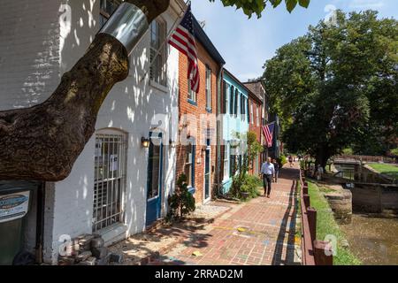 Architettura tradizionale a Georgetown, Washington DC, USA Foto Stock