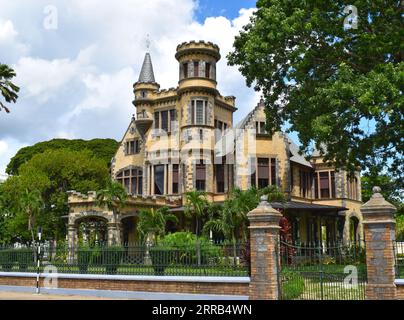 Castello di Stollmeyer o Killarney nel porto di Spagna, Trinidad e Tobago. E' uno dei magnifici sette edifici. Foto Stock