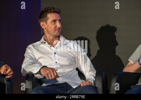 Monaco, Germania. 7 settembre 2023. Sport: Prime Video presenta lo sport. Conferenza stampa: Miroslav Klose, ex calciatore nazionale, partecipa alla conferenza stampa. Crediti: Ulrich Gamel/Kolbert-Press/dpa/Alamy Live News Foto Stock