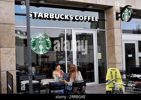 7 settembre 2023/catena di caffè di Seattle starbucks Coffee Cafe nella capitale danese Copenaghen Danimarca. (Foto: Francis Joseph Dean/Dean Pictures) Foto Stock