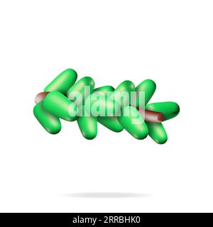 3D Green Lush Spruce Branch isolato Illustrazione Vettoriale