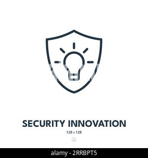 Innovazione della sicurezza - icona. Protezione, sicurezza, privacy. Tratto modificabile. Icona vettore semplice Illustrazione Vettoriale