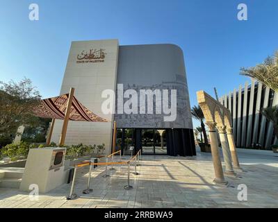 211008 -- DUBAI, 8 ottobre 2021 -- la foto scattata il 7 ottobre 2021 mostra il Padiglione della Palestina dell'Expo 2020 Dubai a Dubai, negli Emirati Arabi Uniti. Dopo un anno di ritardo a causa della pandemia di COVID-19, l'attesissimo Expo 2020 Dubai ha aperto le sue porte ai visitatori il 1° ottobre. Emirati Arabi Uniti-DUBAI-EXPO 2020-PADIGLIONI SuxXiaopo PUBLICATIONxNOTxINxCHN Foto Stock