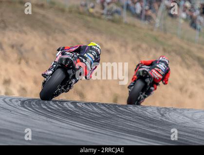 Barcellona, Spagna. 3 set, 2023 Race day.Moto GP Aleix Espargaró (41) di Aprilia Racing Team durante la MotoGP Gran premi Monster Energy de Catalunya.MotoGP 1-2-3 settembre 2023, al Circuit de Barcelona-Catalunya di Barcellona, Spagna. Foto Stock