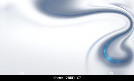 Liquido fluido astratto forme ondulate blu e grigie su sfondo bianco. Sfondo dinamico e sfocato full frame ad alta risoluzione. Foto Stock