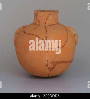 211218 -- ZHENGZHOU, 18 dicembre 2021 -- la foto mostra un vaso di argilla trovato nel sito culturale Peiligang a Xinzheng, nella provincia centrale di Henan. Gli archeologi hanno detto venerdì di aver trovato le prime prove di persone cinesi che usavano monasco per produrre alcol in vasi di argilla di 8.000 anni rinvenuti nella Cina centrale. Peiligang è una delle prime rovine di un villaggio in Cina, risalente a circa 8.000 anni fa. Fornisce importanti prove per gli studi sull'origine e lo sviluppo dell'agricoltura, la fabbricazione della ceramica, l'industria tessile e le tecniche di produzione dell'alcol nei tempi antichi. CHINA-HEN Foto Stock