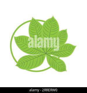 Logo Leaf progettazione verde foglie di alberi illustrazione modello marchio di prodotto Illustrazione Vettoriale