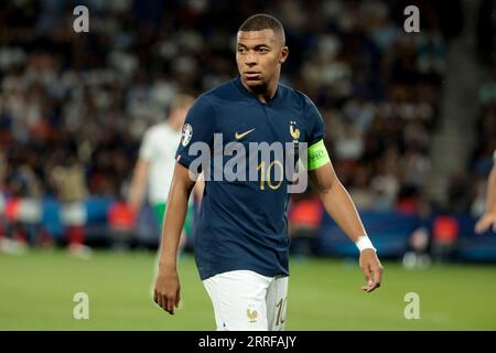 Parigi, Francia. 7 settembre 2023. Kylian Mbappe della Francia durante la partita di calcio del gruppo B di UEFA Euro 2024 tra la Francia e la Repubblica d'Irlanda il 7 settembre 2023 allo stadio Parc des Princes di Parigi, Francia - foto Jean Catuffe/DPPI Credit: DPPI Media/Alamy Live News Foto Stock