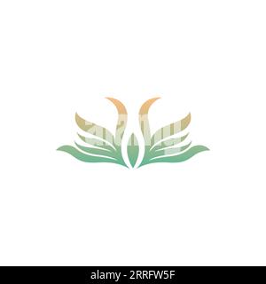 Logo Flower Lotus Nature. Lotus Vector Illustrazione Vettoriale