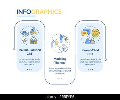 Layout colorato della terapia comportamentale con icone lineari Illustrazione Vettoriale