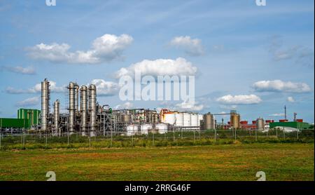 Industria petrolchimica a Europoort vicino a Rotterdam, Paesi Bassi Foto Stock