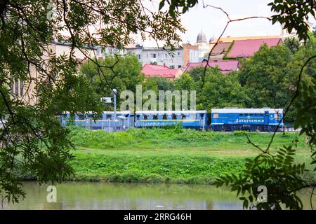 Uzhhorod, Ucraina - 24 agosto 2023: Ferrovia dei bambini di Uzhgorod Foto Stock