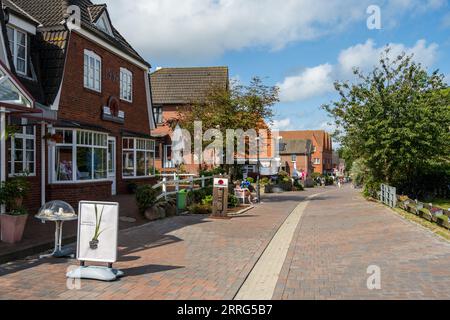 Straßenszenen aus Norddorf auf der Nordseeinsel Amrum im Sommer Foto Stock