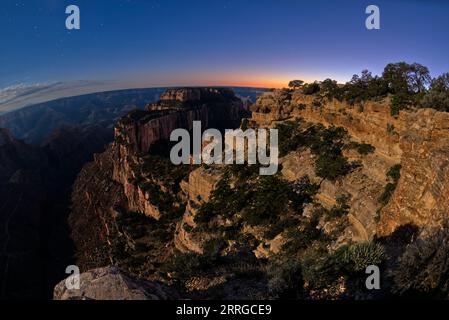 Wotans Throne al Grand Canyon North Rim al crepuscolo Foto Stock
