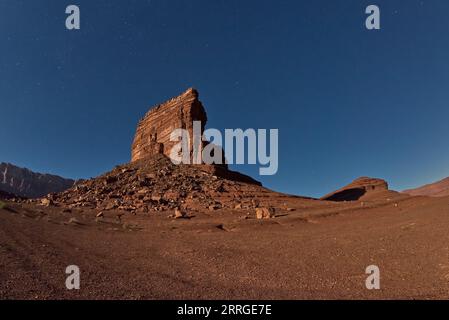 Cathedral Rock e Sunset Butte a Marble Canyon Arizona di notte Foto Stock