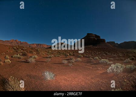 Cathedral Rock e Sunset Butte a Marble Canyon Arizona di notte Foto Stock