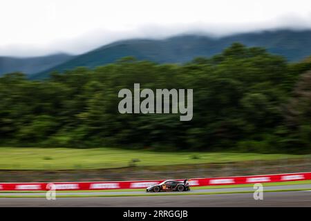 86 WAINWRIGHT Michael (gbr), PERA Riccardo (ita), BARKER Benjamin (gbr), GR Racing, Porsche 911 RSR - 19, azione durante la 6 ore di Fuji 2023, 6° prova del FIA World Endurance Championship 2023, dal 7 al 10 settembre 2023 sul Fuji Speedway, a Oyama, Giappone Foto Stock