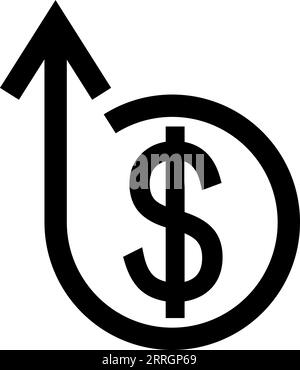 Lo sviluppo di Icon Crisis fiorì, il simbolo del dollaro freccia in alto in basso, il business Illustrazione Vettoriale