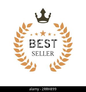 Logo BEST seller Crown Rice Stars Illustrazione Vettoriale