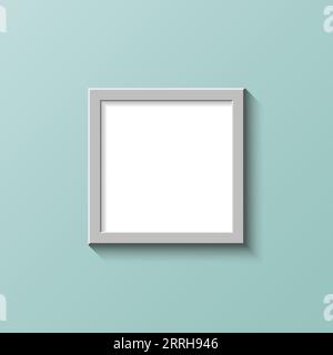 Cornice quadrata bianca realistica a parete Illustrazione Vettoriale