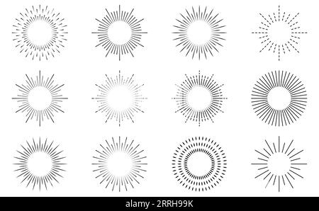 Raggi solari vintage o fuochi d'artificio Illustrazione Vettoriale