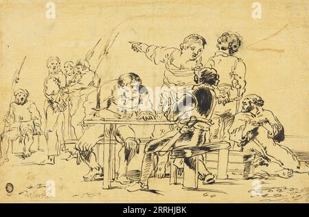 Peter nega Cristo. Foto Stock