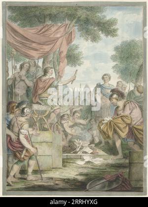 Pompeo lascia bruciare le lettere di Sertorio, 1766. Foto Stock