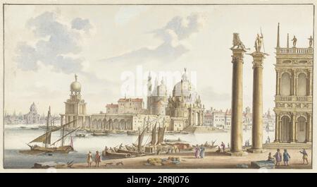 Vista dell'sta. Maria della salute da San Piazza San Marco a Venezia, 1650-1699. Foto Stock