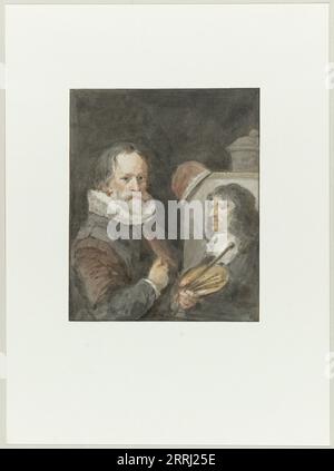 Ritratto di Michiel van Mierevelt, con Jacob Willemsz. Delff painting, 1792. Foto Stock