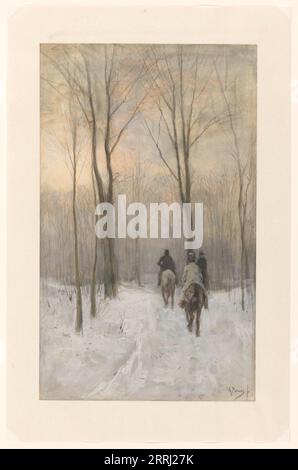 Riders in the Snow in the Haagse Bos, 1880. Foto Stock