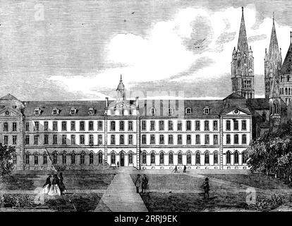 Caen College, 1858. Luogo di sepoltura di Guglielmo il Conquistatore. Nel coro della chiesa di William, quello di St. Stephen - i suoi resti giacciono... questa chiesa... e la bella struttura adiacente, precedentemente la sua abbazia, ora [casa] il College o Liceo di Caen... Caen è stata definita l'Oxford di Francia; e, come Oxford, è mai stata una sede di apprendimento. La sua università - ora rappresentata da un liceo, un'accademia e cinque altri istituti scientifici - deve la sua origine al fondatore di Eton, Enrico vi, re d'Inghilterra... della vastità e della perfezione del liceo principale... il più raffinato in Francia Foto Stock