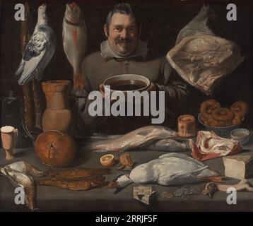 Cucina, 1610-1625. Altri titoli: Scena della cucina (Bodegone). Foto Stock