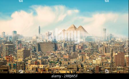 Il bellissimo panorama della città del Cairo in Egitto Foto Stock