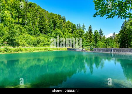 Germania, Baviera, Contea di Rosenheim, Kiefersfelden, Reservoir Gfall Foto Stock